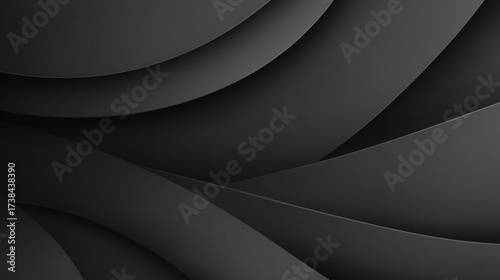 Minimalist Abstract Curves in Black and Gray Gradient Layers