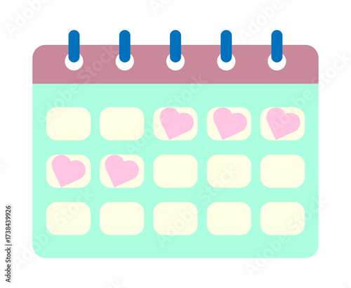 Ovulation calendar icon. Flat vector icon of fertility, and planning of conception, fertilization. EPS10 Vector illustration