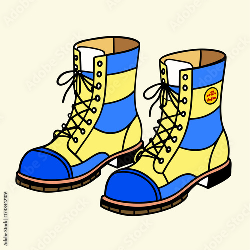 pair of winter boots, Eps file. 
