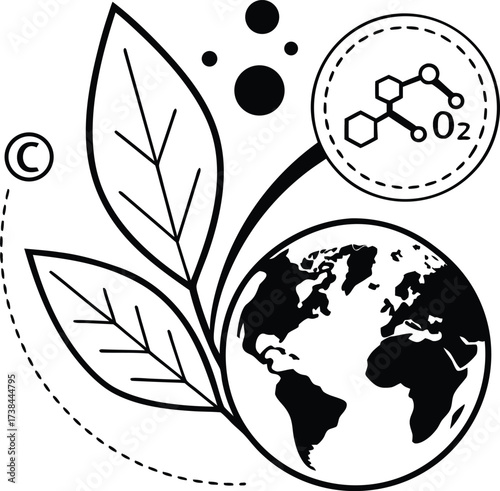 Eco-Friendly Carbon Sequestration Minimalist Vector Logo Design