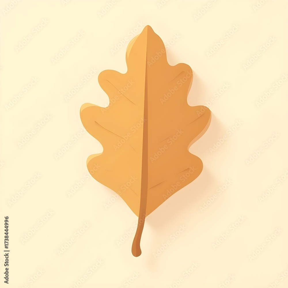 Obraz premium AI generated single autumn leaf neutral background