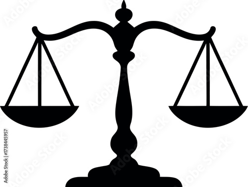 Symbol of justice law scales balance legal system icon