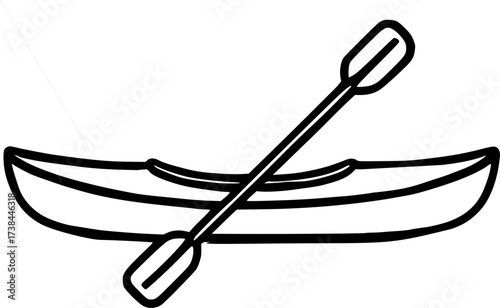 Canoe Illustration. Kayak Vector sign, symbol, vector, art