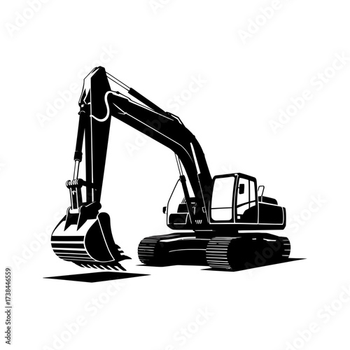 Excavator construction equipment heavy machinery vector