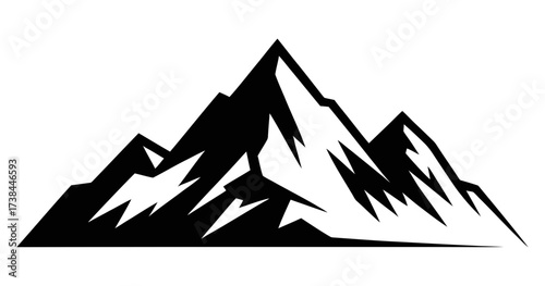Mountain range vector peaks landscape summit black white
