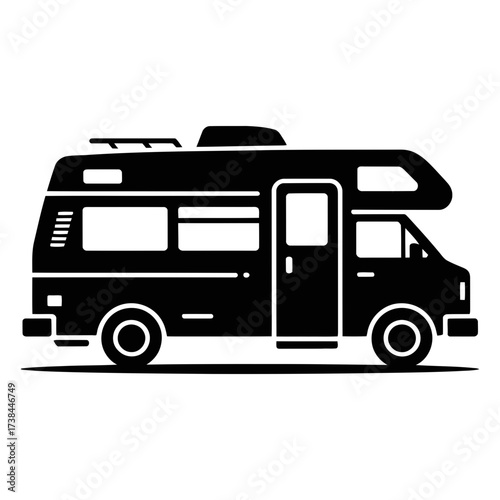 Rv camper van motorhome recreational vehicle icon vector