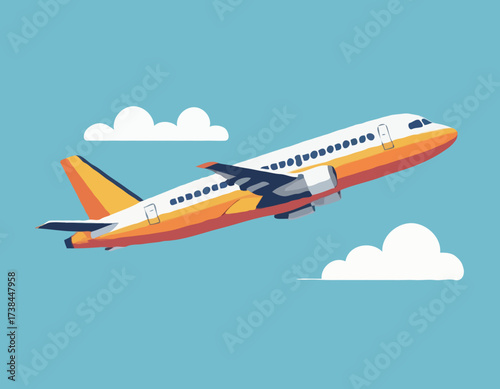 Plane Flying Image vector. Plane Flying Front Stock Illustrations.