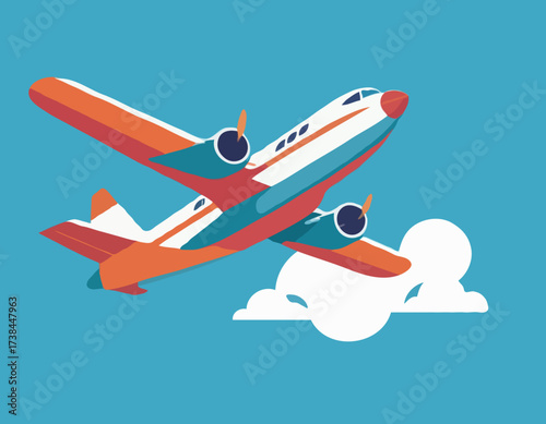 Plane Flying Image vector. Plane Flying Front Stock Illustrations.