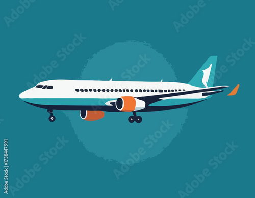 Plane Flying Image vector. Plane Flying Front Stock Illustrations.