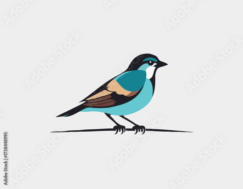 Sparrow Bird Vector Logo Design isolated on white background.