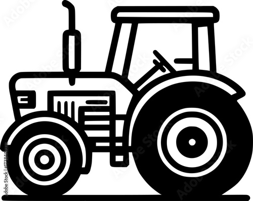 Tractor, Isolated sign, symbol, vector, art