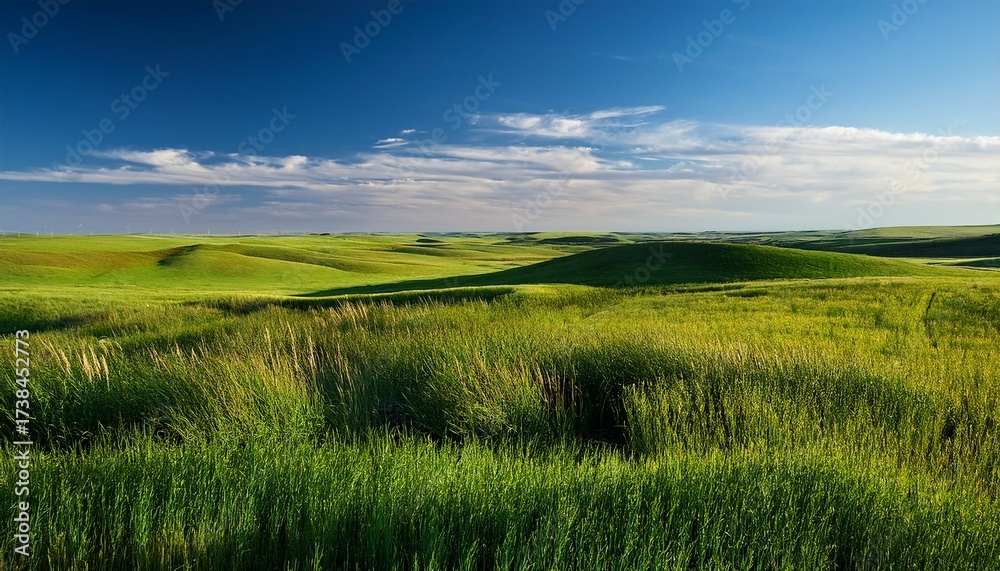 Fototapeta premium green grass on prarie in kansas