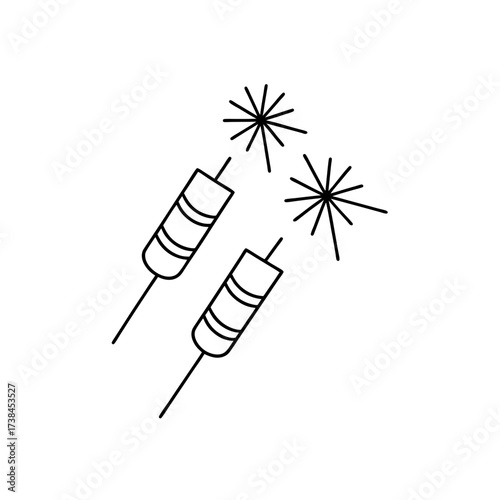Two sparklers with bright sparks