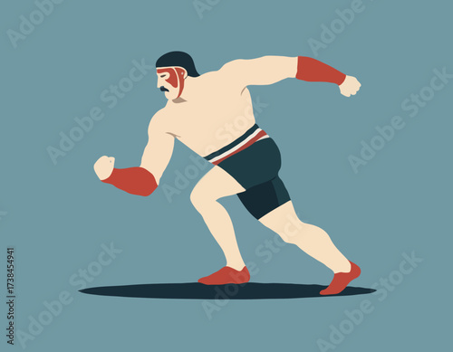 Roman Greco Wrestler image vector. Greco Roman Wrestling Vector image.