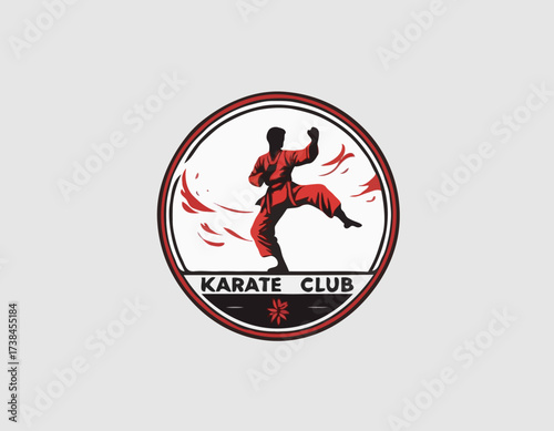Karate Logo Images. Karate Club Logo design vector isolated on white background.