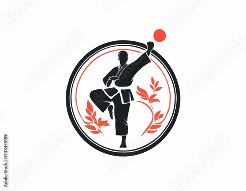 Karate Logo Images. Karate Club Logo design vector isolated on white background.