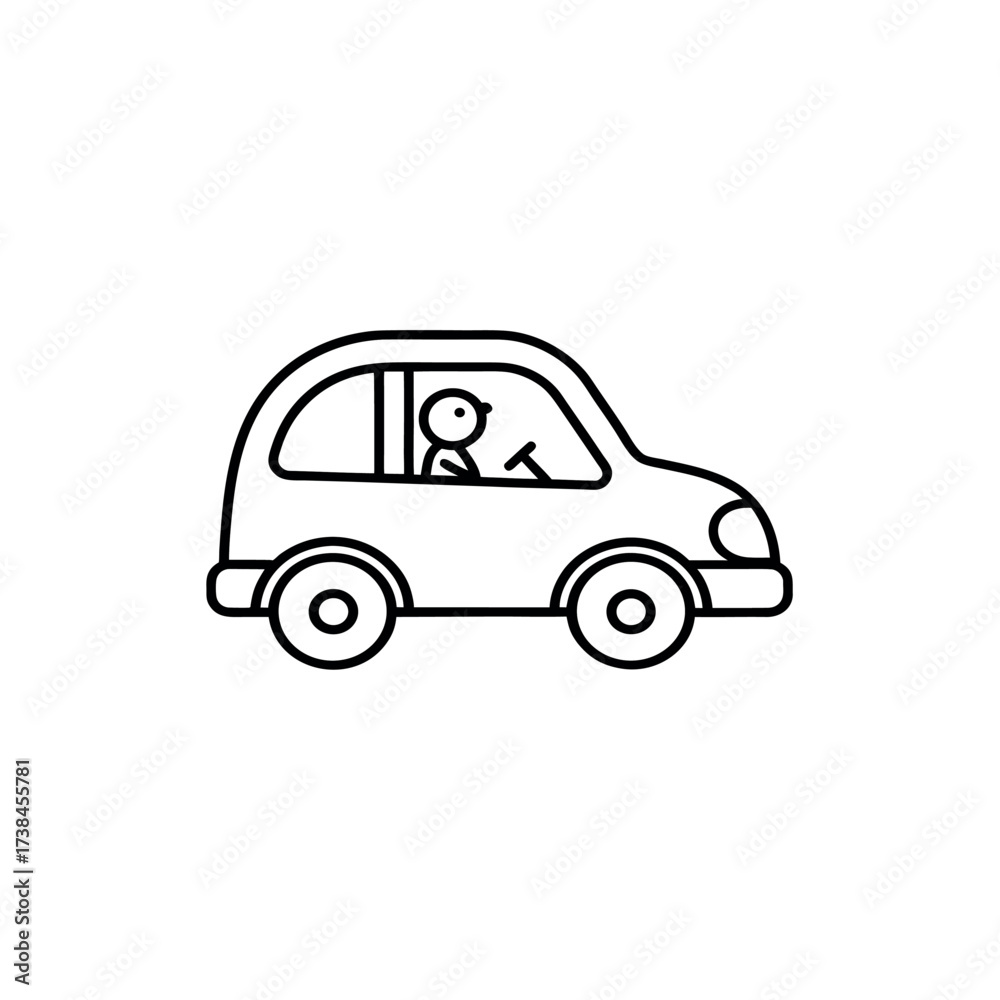 Fototapeta premium a car is driving a driver.eps
