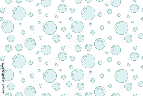 translucent blue bubble seamless vector pattern glossy spheres abstract texture background design