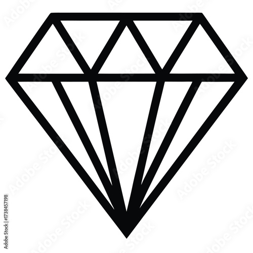 diamond outline vector icon
