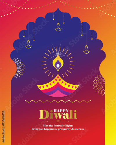 Happy Diwali Greeting Festival of Light