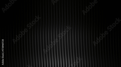 Dark abstract background with vertical corrugated texture and subtle lighting