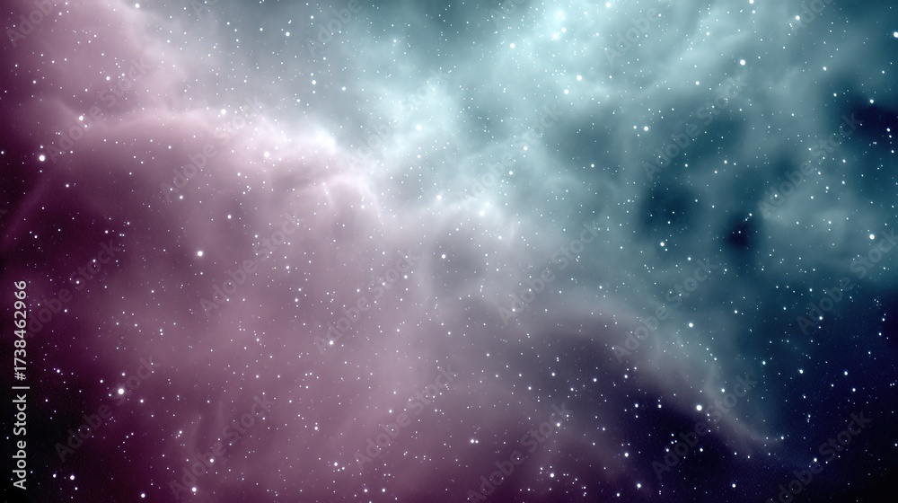 Fototapeta premium Colorful Astral Clouds Fill the Night Sky Creating a Dreamy Cosmic Atmosphere