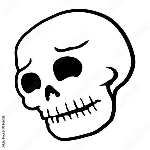 Sad Skeleton Skull Bones Halloween Spooky Grim Melancholy