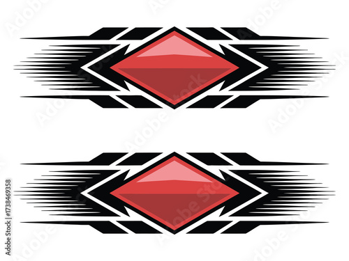 Car stickers and racing stripes vector designs for sporty vehicle decals custom wraps auto modification tuning graphics and high speed dynamic design projects