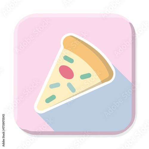 Pizza Slice Minimalist Pastel UI Icon