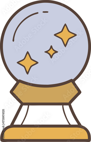 Enchanting Crystal Ball with Sparkling Stars Ready to Predict the Future