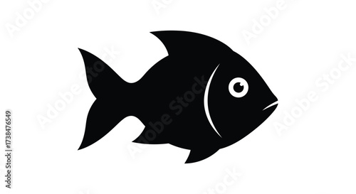 Vector art of black silhouette of a fish