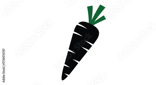 Vector art of black carrot icon