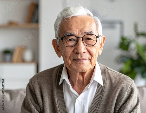 Wallpaper Mural Portrait of a Senior Asian Man. Torontodigital.ca