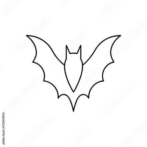 Simple outline drawing of bat