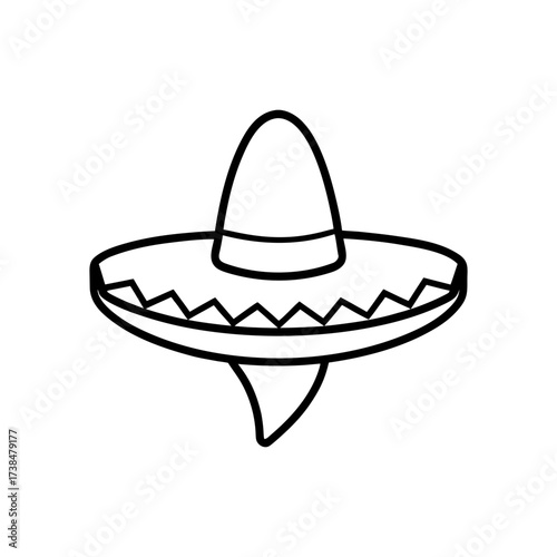 Sombrero outline simple style