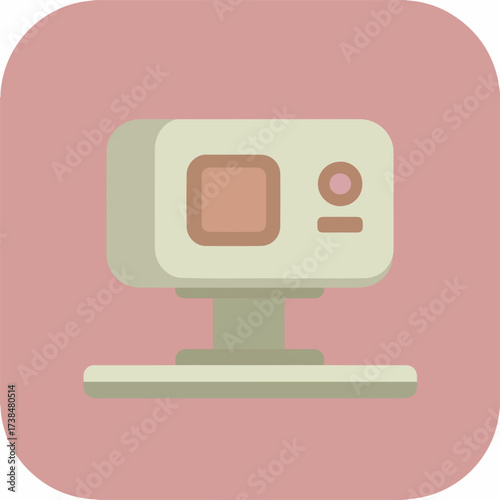 Minimalistic Projector Pictogram in Muted Colors