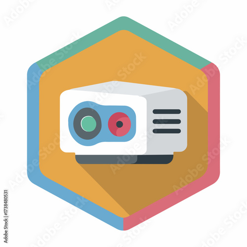 Sleek Projector Minimalist Flat Icon Design