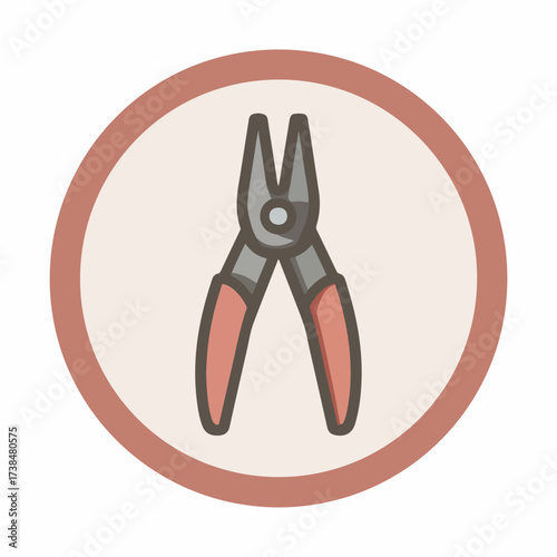 Minimalist Pliers Icon in Muted Colors