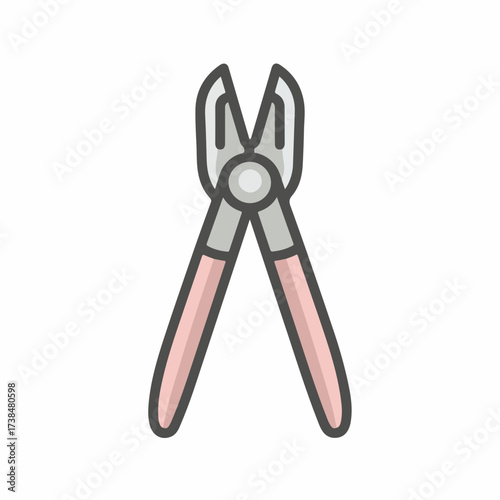 Monoline Flat Pliers Icon in Muted Colors