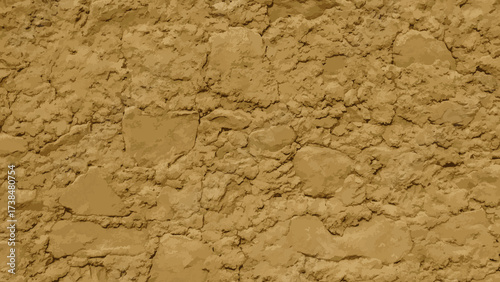 Weathered Inca clay wall surface detail