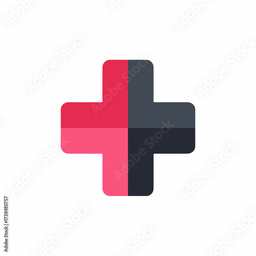 Simple Plus Icon Vector Graphic Design