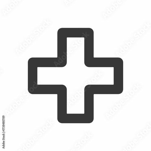 Minimalist Plus Icon in Pale Colors