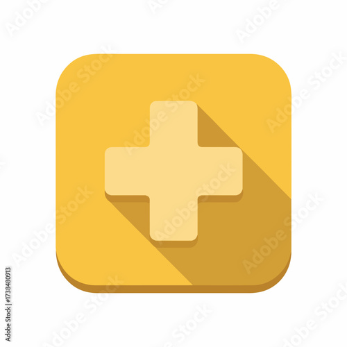 Simple Plus Symbol Flat Design Icon