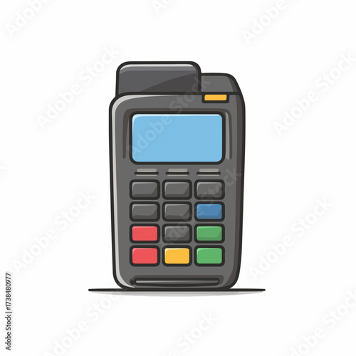 Sleek POS Terminal Flat Icon Design