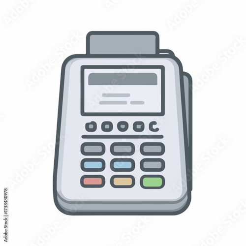 Modern POS Terminal Icon in Flat Style