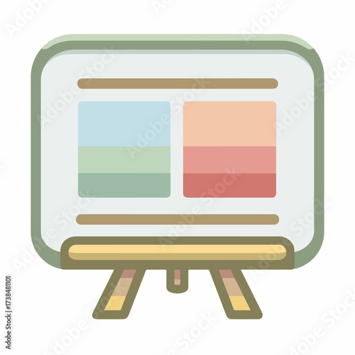 Modern Presentation Board Symbol in Flat Design
