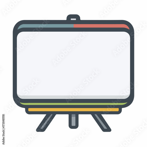 Sleek Presentation Board Thin-Line Icon