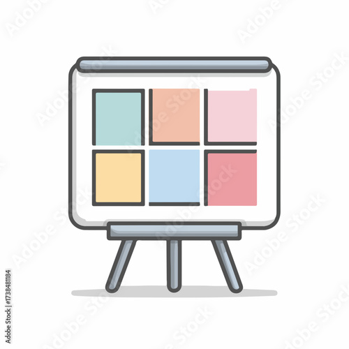 Modern Presentation Board Icon in Minimal Design