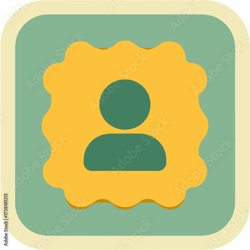 Minimalist Profile Badge Icon in Mono-color