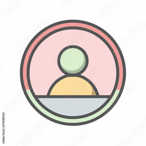 Minimal Profile Badge Icon in Pastel